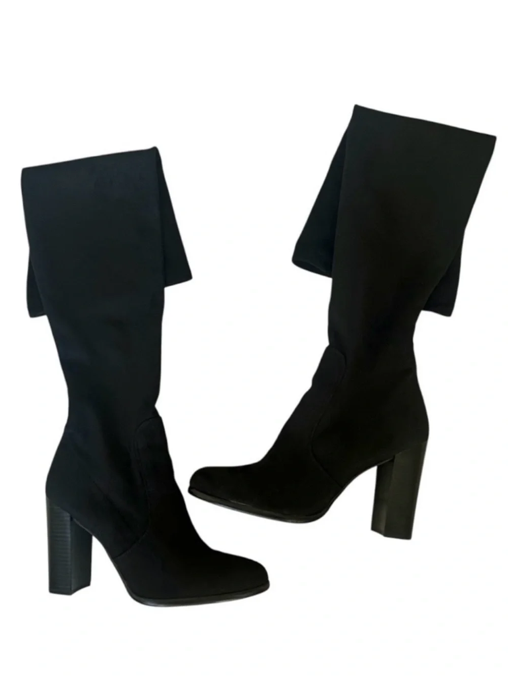 Sam Edelman Black Suede Over The Knee High Heel Vena 2 Boots Size 10